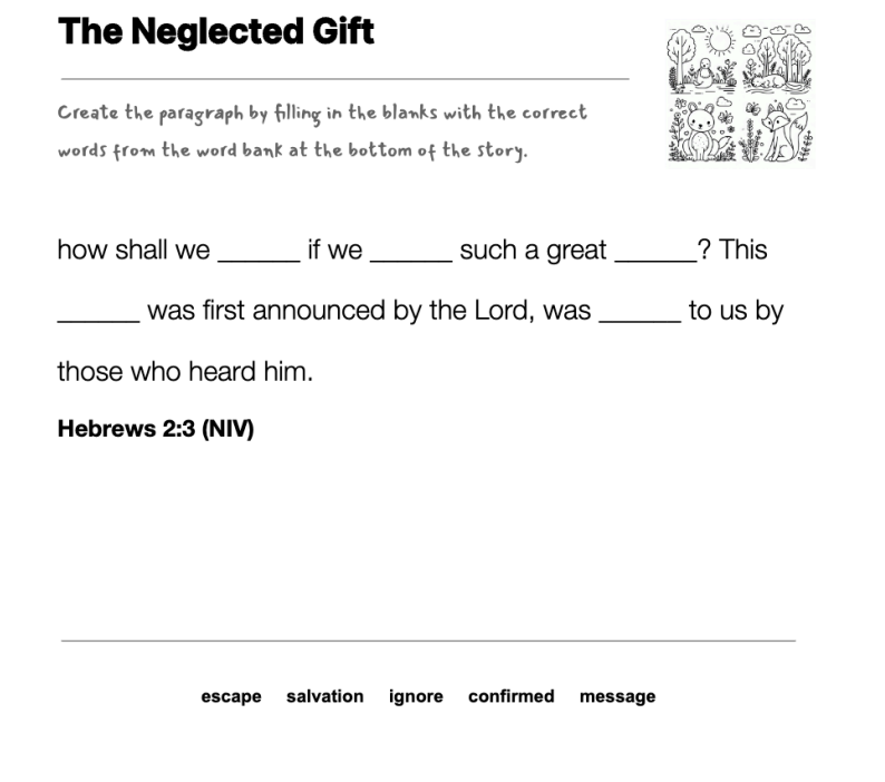 The Neglected Gift fill-in-the-blank